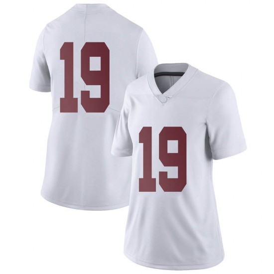 Alabama Crimson Tide Women's Keanu Koht #19 No Name White NCAA Nike Authentic Stitched College Football Jersey UF16X35RL